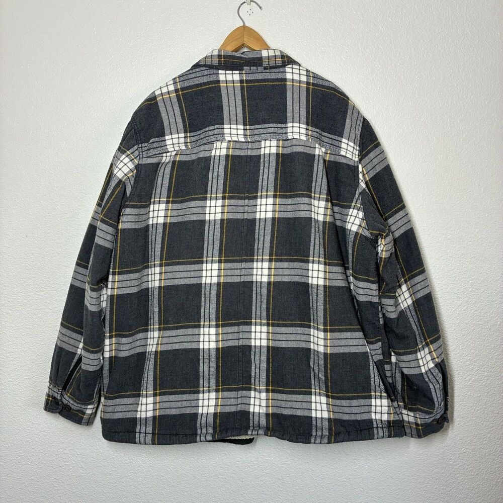 The North Face Jacket Mens 2XL Gray Plaid Sherpa Lined Flannel Shirt Jacket - Picture 6 of 16